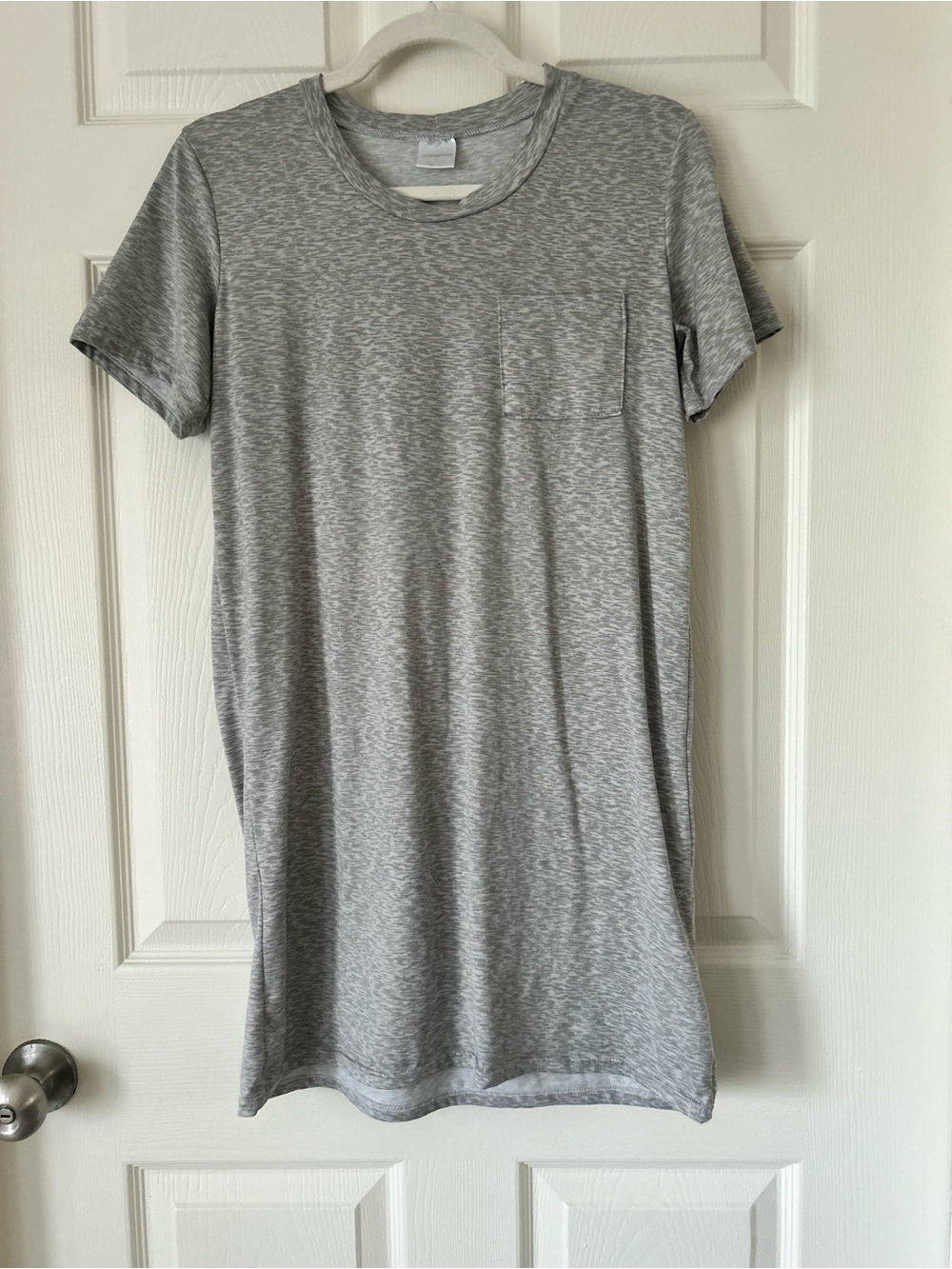 Women's Gray Nightgown Short Sleeve Sleep Shirt Nightshirt Pajama Dress